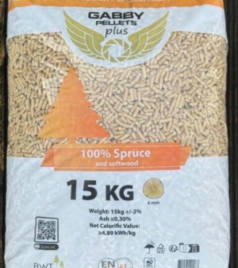 Gabby Pellets Plus 15 Kg – Abete Bianco ENplus A1